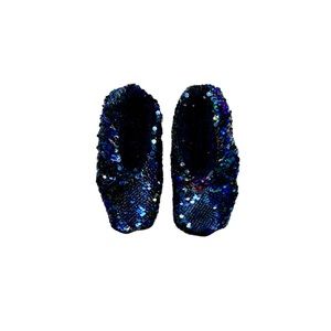 Cat & Jack | Flippable Sequin Navy & Gold Slippers